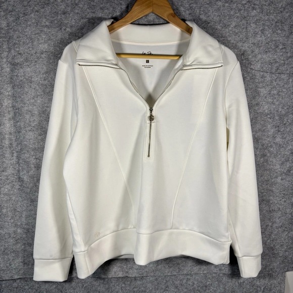 NWT $138 Lilly Pulitzer UPF 50+ Pullover, Coconut White Size LARGE - Picture 3 of 8